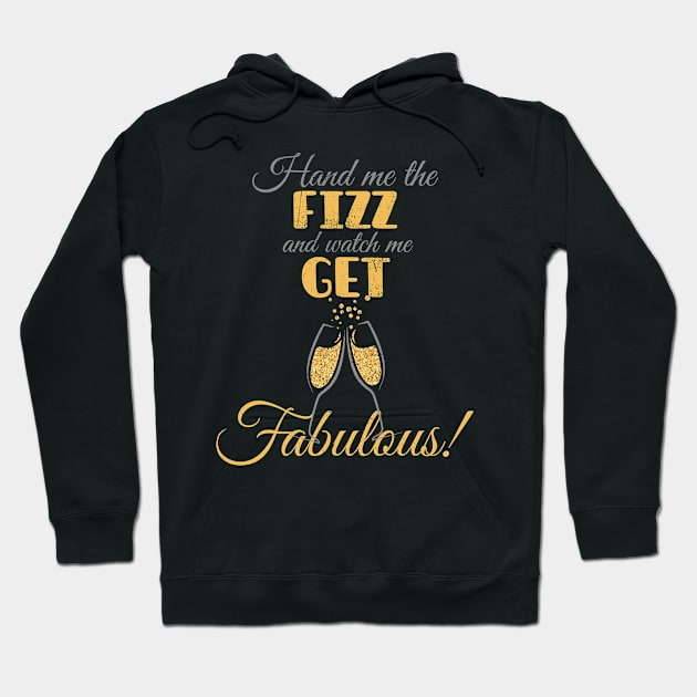 Champagne Fabulous Fizz Funny Hoodie by SzarlottaDesigns